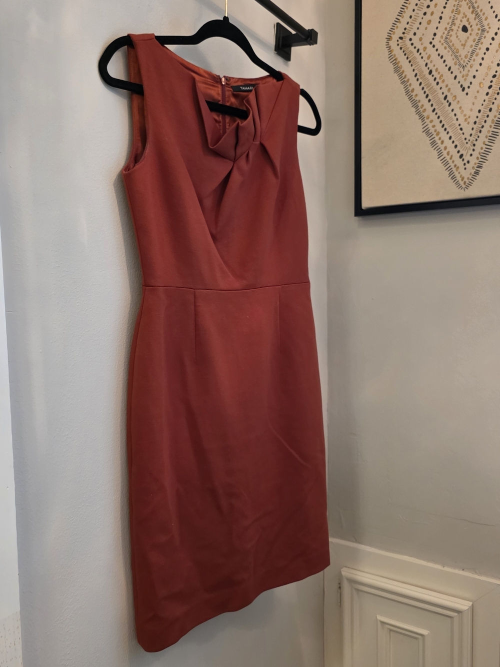 TAHARI Sleeveless Rust Sheath Dress